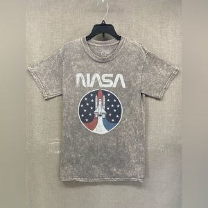 Gold Rush NASA‎ Graphic Print 100%  Cotton Acid Wash T-Shirt Gray Men Size | S